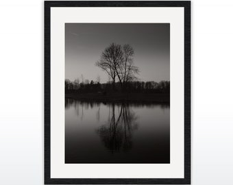 Art photography "Lake At Night" - photo print unframed or canvas print, various sizes