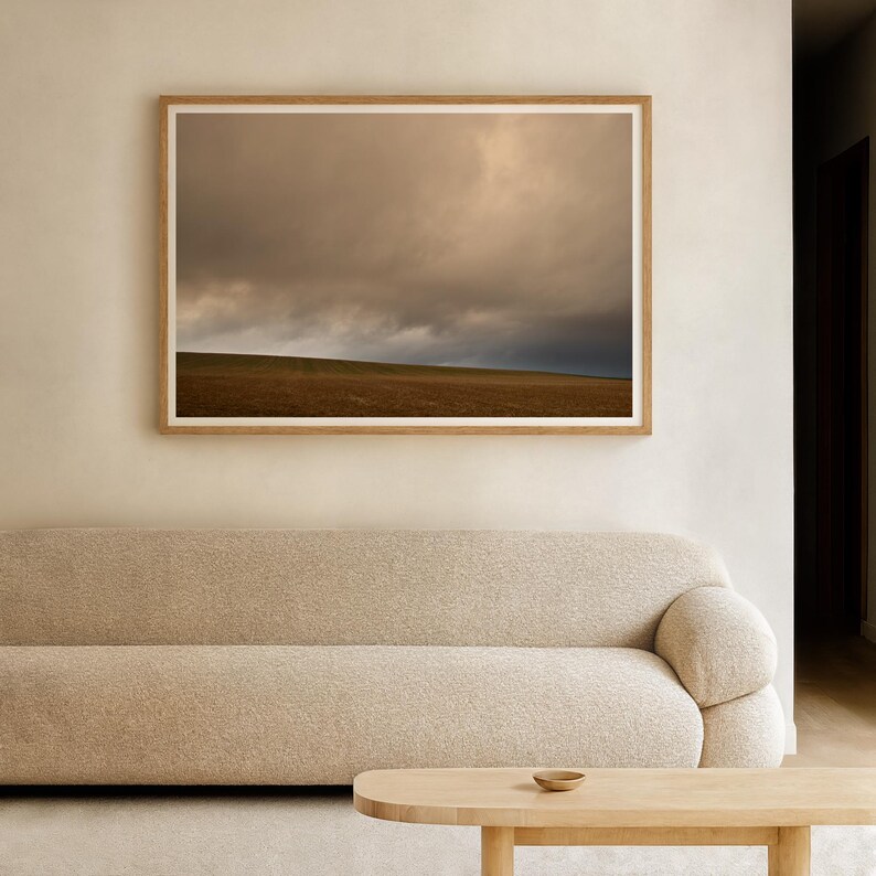 Art photography autumn landscape | field sky light | serene wall art | AUTUMN STORM image 2