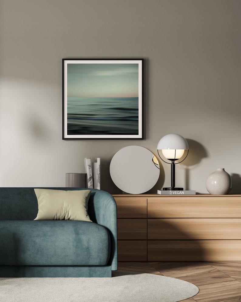 Abstract sea photography | Calm waves in green-blue & pink | WAVES OF CALM image 7