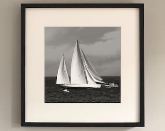 Art photography, minimalist photo art | Sailboat on the open sea | Maritime wall art | SAILBOAT II