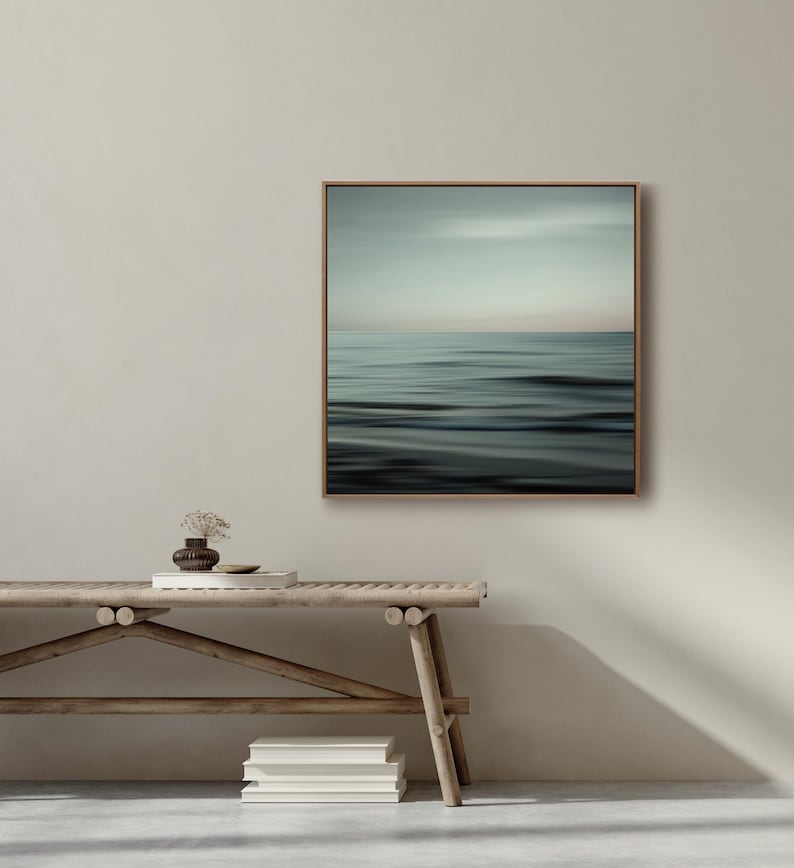 Abstract sea photography | Calm waves in green-blue & pink | WAVES OF CALM image 4