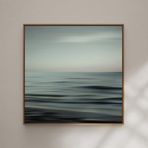 Abstract sea photography | Calm waves in green-blue & pink | WAVES OF CALM image 1