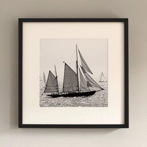 Fine Art Black and White Photography | Dynamic Sailboat at Sea | Sailing Photography | SAILBOAT II image 1