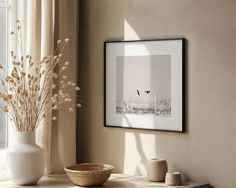 Black and white bird photography | Two magpies in winter | Minimalist nature photography | Fine art print, unframed | TWO MAGPIES