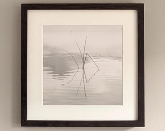 Fine Art Photography | Minimalist Water Reflection | Black and White Fine Art Photography | Fine Art Print, Unframed | ZEN REFLECTIONS