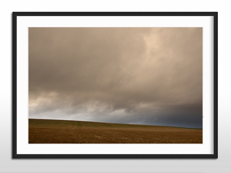 Art photography autumn landscape | field sky light | serene wall art | AUTUMN STORM image 7