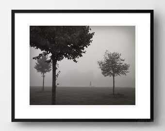 Art photography "WALKING IN FOG" - photo print unframed or canvas print, various sizes