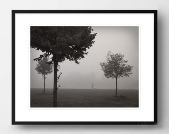 Fotografia d'arte "WALKING IN FOG" - stampa fotografica senza cornice o stampa su tela, varie dimensioni