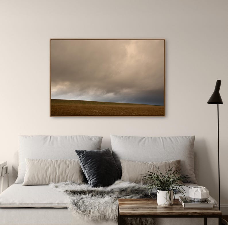Art photography autumn landscape | field sky light | serene wall art | AUTUMN STORM image 4