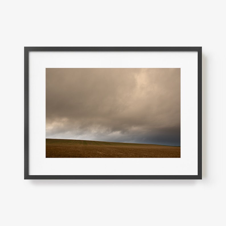 Art photography autumn landscape | field sky light | serene wall art | AUTUMN STORM image 6