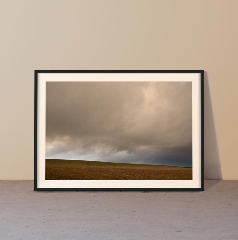 Art photography autumn landscape | field sky light | serene wall art | AUTUMN STORM image 8