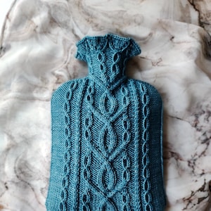 Hot Water Bottle Cover - Knitting Pattern - Hot Water Bottle Cozy - Cable knitting pattern - Knitted gift