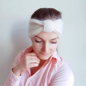 Headband knitting pattern for beginners. Easy ear warmer pattern. PDF - Instant download.