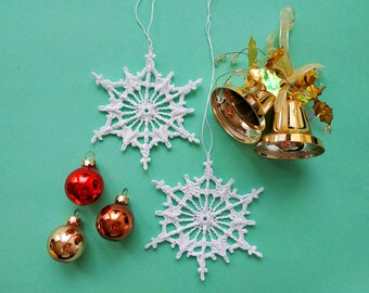 PDF - Crochet Snowflake - Crochet Pattern - Christmas Decorations - Hanging Ornament - Instant Download