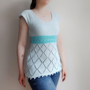 Summer Top Knitting pattern - Tunic Knitting Pattern - Dress Knitting Pattern - Lace Summer Dress Knitting Pattern - PDF