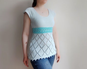Lace Summer Top Knitting Pattern: Tunic & Dress (PDF)