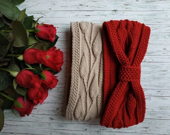Headband knitting pattern - Leafy Twig - PDF - Instant download