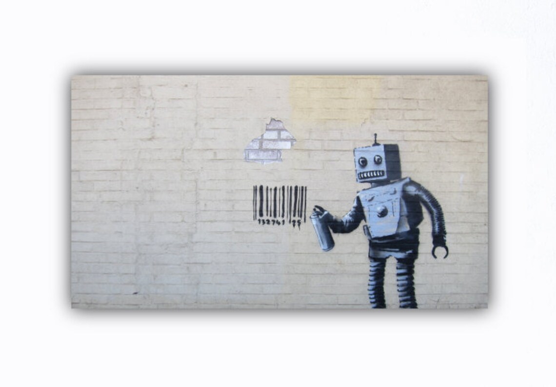 Banksy Robot Canvas wall art Etsy
