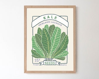 Grünkohl Samen Paket Kunstdruck Poster | Erhältlich in vielen US-Standardgrößen von 13x18 bis 24x36 Zoll