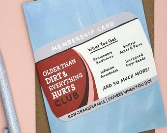 Funny Getting Older Birthday Card | Over the Hill Greeting | Illustrated Greeting (A2 Card)