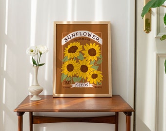 Sunflower Seed Packet Poster Print (Sienna)