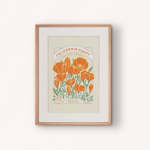 California Poppy Seed Packet Poster Print