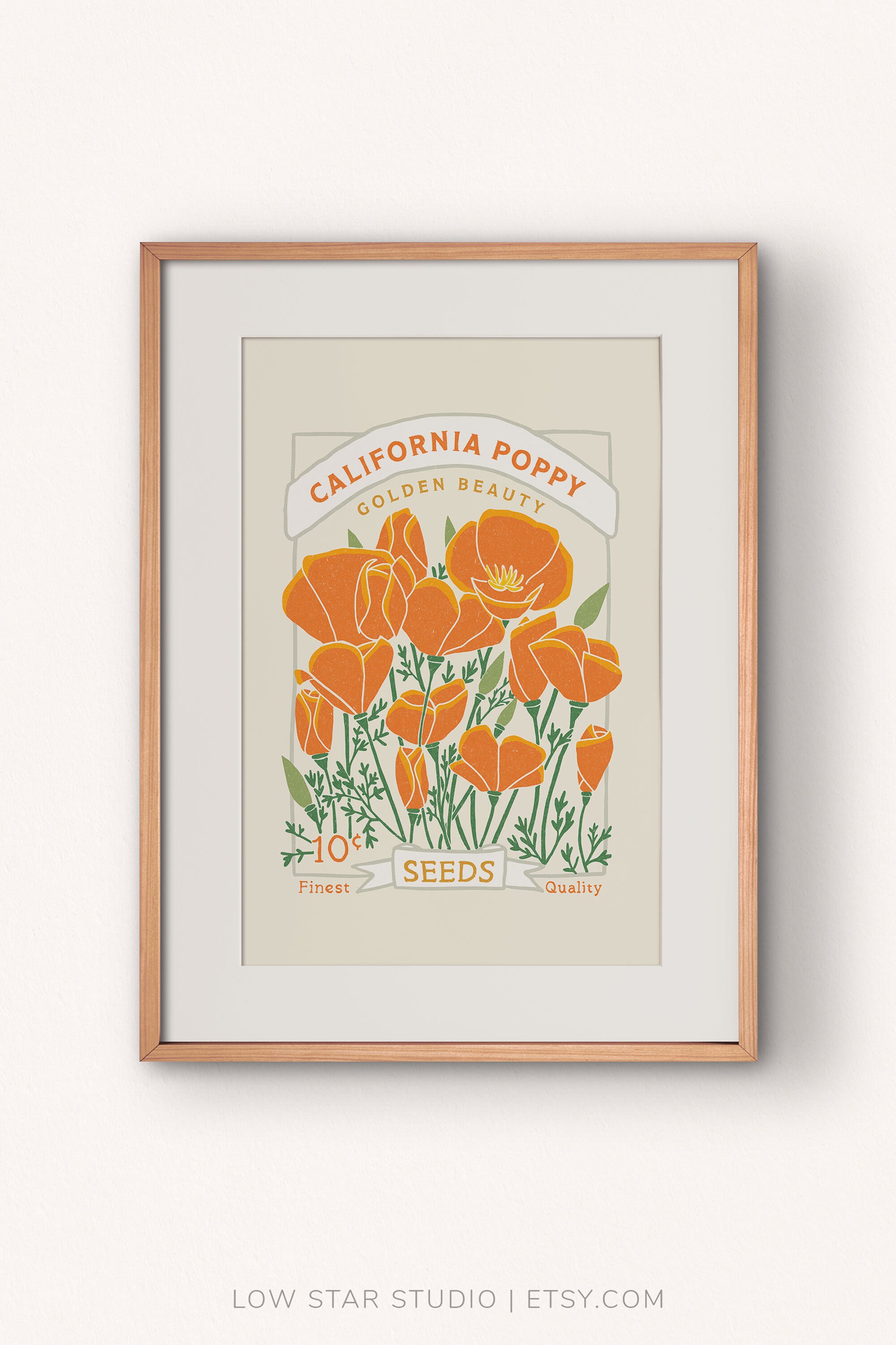 California Poppy Wall Art Printable Seed Packet Art Print Boho Wall Art  Digital Download Floral Art Floral Wall Art Poppy Poster - Etsy