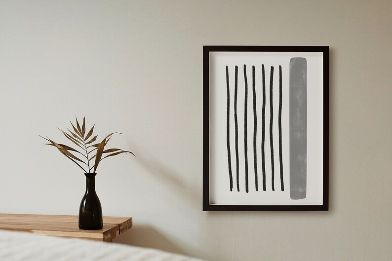 Minimalist Black & Gray Wall Art Digital Download Minimalist Etsy