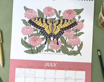Butterflies of North America 2026 Illustrated Wall Calendar | Nature Art Calendar | 11”1x16.5” Gift for Her