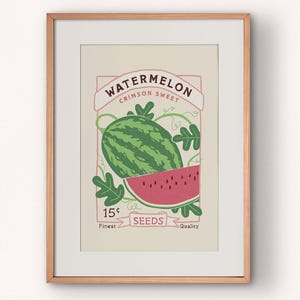Watermelon Seed Packet Art Print Poster | Available in many US standard sizes from 5x7 up to 24x36 inches