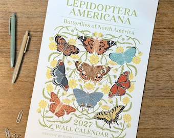 2027 Butterfly Wall Calendar: Vintage-Style Nature Art