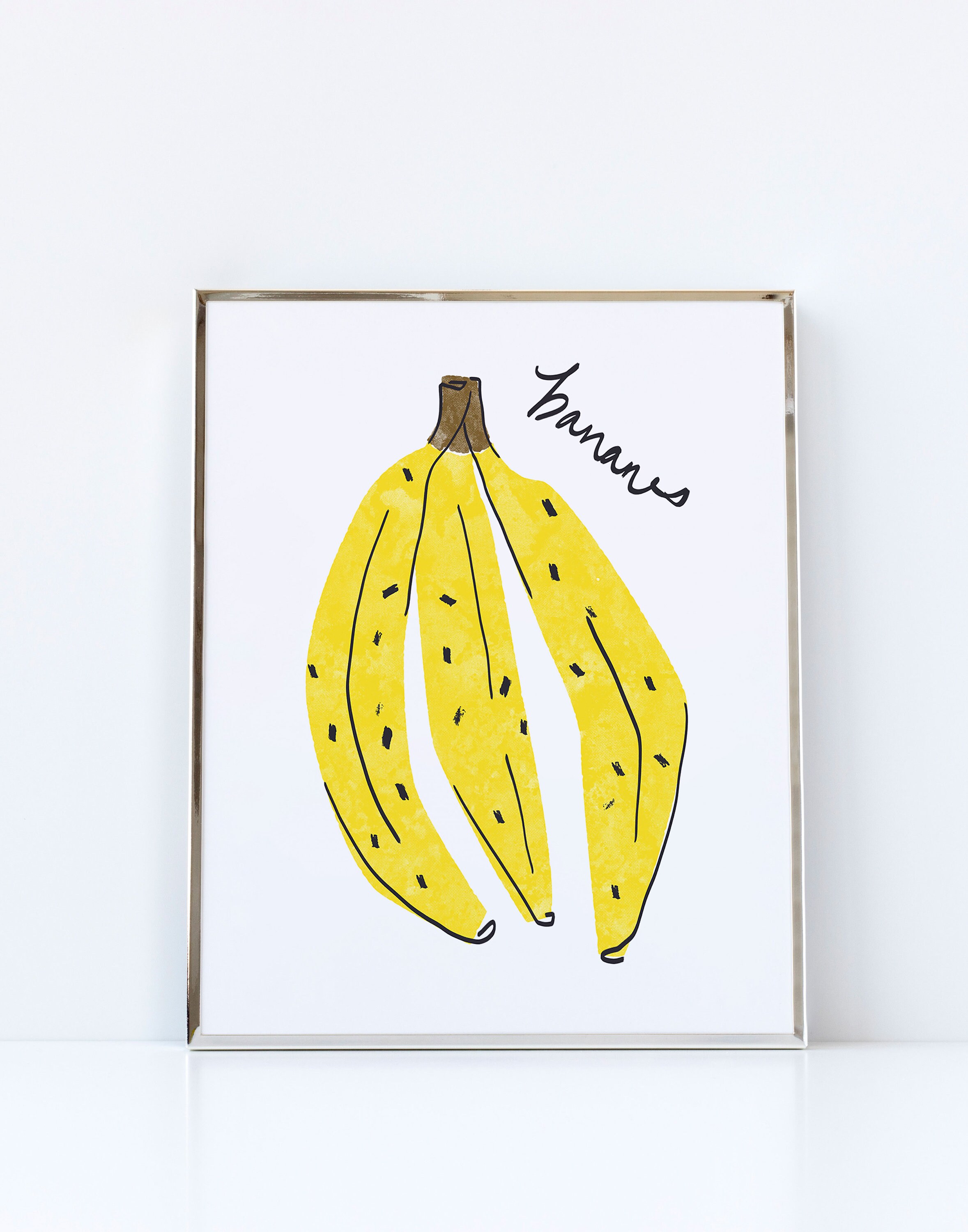 Bananes Bananas French Fruit Art Modern Kitchen Art Etsy