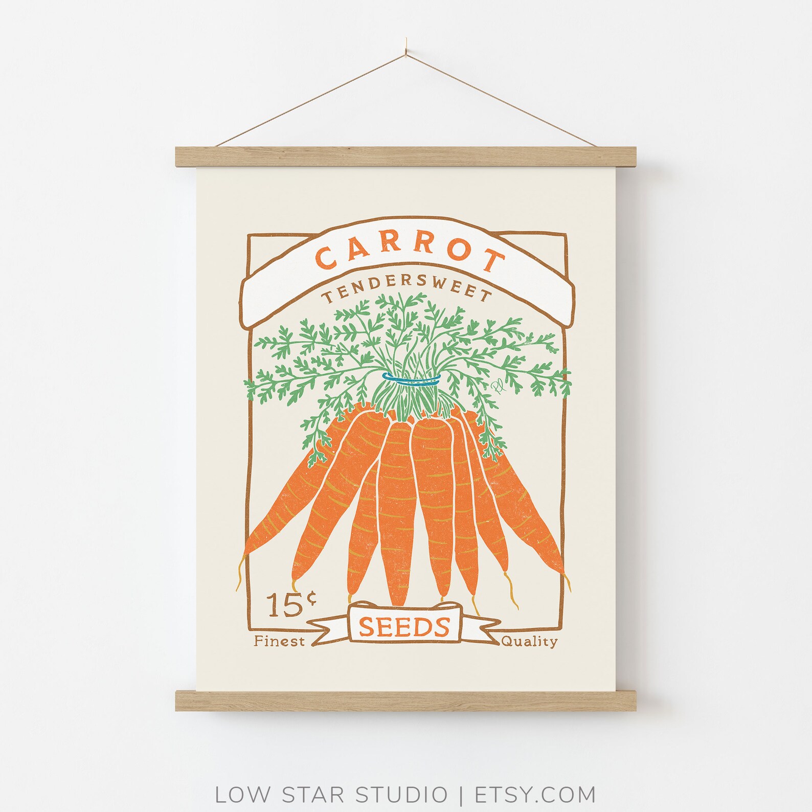 Carrot Wall Art Printable Seed Packet Art Print Farmhouse - Etsy
