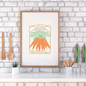 Carrot Wall Art Printable Seed Packet Art Print Farmhouse Decor Digital ...