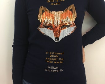 sequin fox jumper