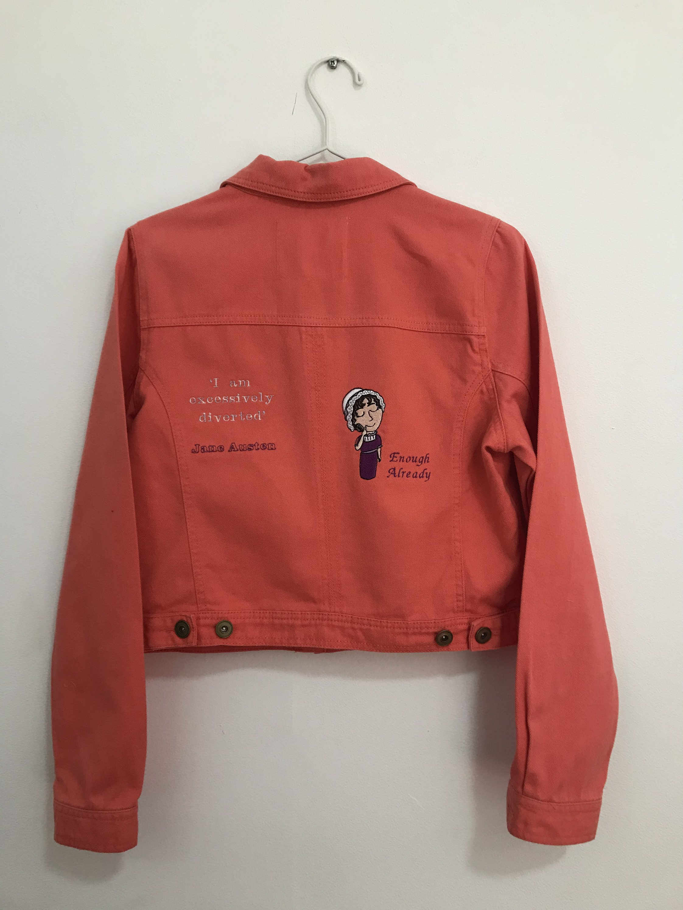 Coral Denim Jacket embroidered Jane 