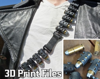 Bandolier 3D Model Print Files | Customisable Poker Theme With Bullets | For Costumes, Cosplays, Armour