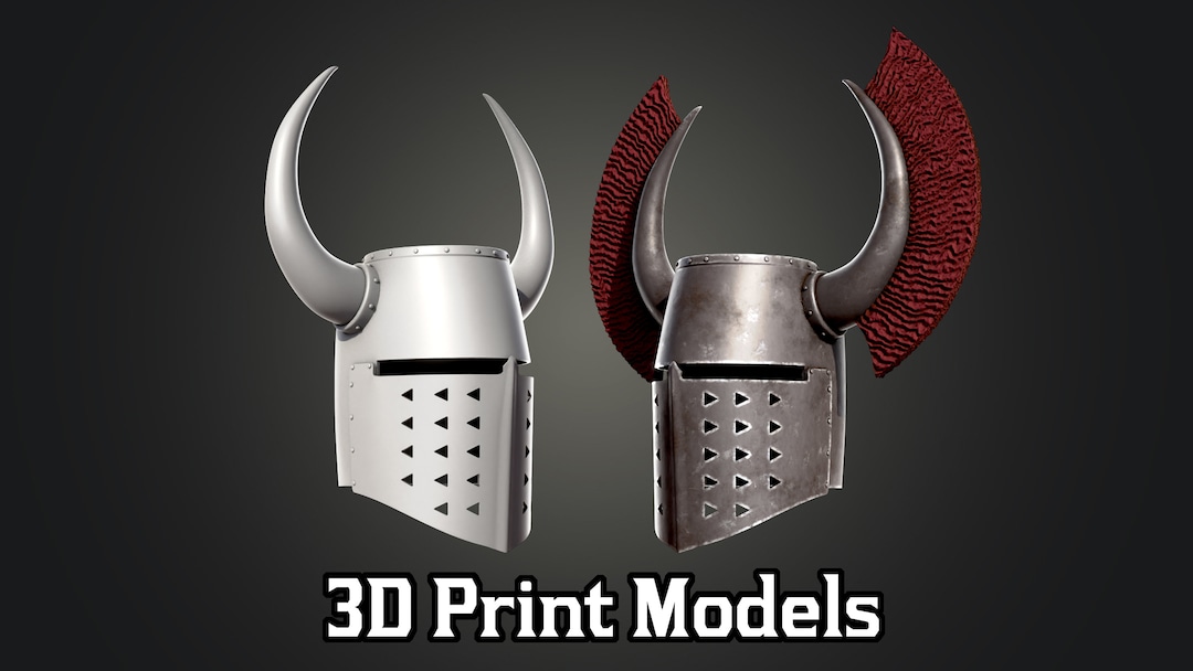 Winged / Horned Helmet 3D Print Stl Model for Medieval / Renaissance