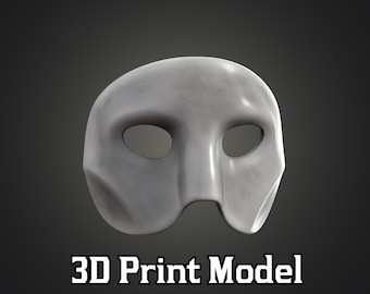 Modèle d'impression 3D de masque de mascarade | Accessoire de costume, cosplays, .stl, fête, accessoire visage et tête, bal, opéra, modèle d'art artisanal de théâtre