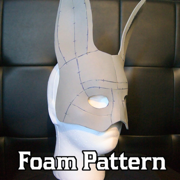 Bunny Rabbit Mask Masquerade Foam Pattern | For Easter, Parties, Balls, Costumes, Cosplays