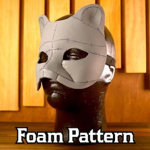 Patrón de espuma para mascarada de tigre, gato y oso / Accesorio para disfraces de animales, cosplays, fiestas, cabeza y rostro de disfraz de piel, plantilla de Therian (PDF)