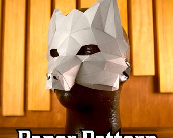 Modèle artisanal en papier de masque de loup, de renard et de chien | Accessoire de costume, Cosplays, Fêtes, Tête et visage, Animal, Modèle Pepakura