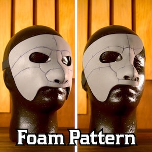 Phantom Three Quarters Mask Foam Pattern | Costume Accessory, Cosplays, Party, Face Accessory, Ball, Opera, Theatre Craft Art Template