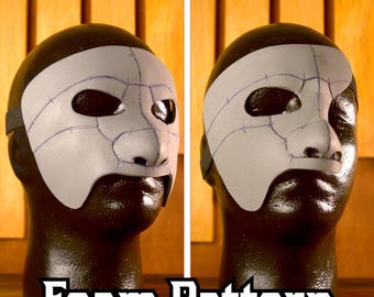 Motif en mousse pour masque trois quarts Phantom | Modèle artistique artisanal d'accessoire de costume, cosplays, fête, accessoire visage, bal, opéra, théâtre