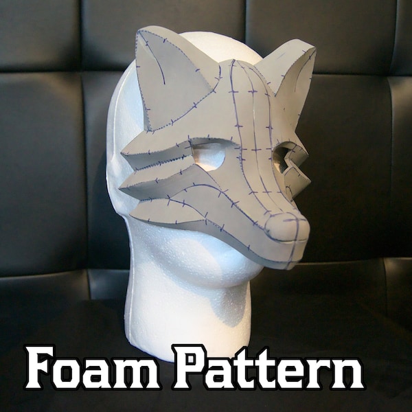 Wolf and Fox Mask Masquerade Foam Pattern | For Parties, Balls, Costumes, Cosplays