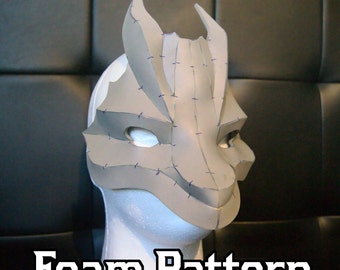 Dragon Mask Masquerade Foam Pattern | For Parties, Balls, Costumes, Cosplays
