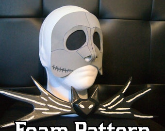 Jack Skellington Inspired Mask and Bowtie Foam Pattern | The Nightmare Before Christmas | For Cosplays, Costumes, Parties