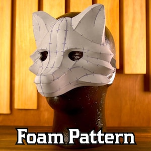 Wolf, Hund und Fuchs Maske Masquerade Schaumstoffmuster | Kostüm-Accessoire, Cosplays, Parties, Fursuit Kopf und Gesicht, Tier, Therian Craft Template