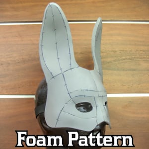 Maschera da coniglio in schiuma con motivo a maschera / per Pasqua, feste, balli, costumi, cosplay