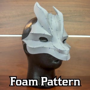 Dragon Mask Masquerade Foam Pattern | Costume Accessory, Cosplays, Parties, Fursuit Head and Face, Animal, Therian Craft Template